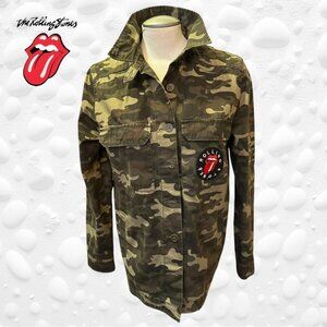 🧥 **Rolling Stones 1978 Tour Army Camo Embroidered Rock Concert Jacket** 🧥
